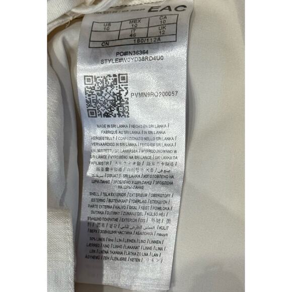 Guess Women's 10 Kora White Linen blend backless jumpsuit Classic Formal Party - Picture 8 of 14